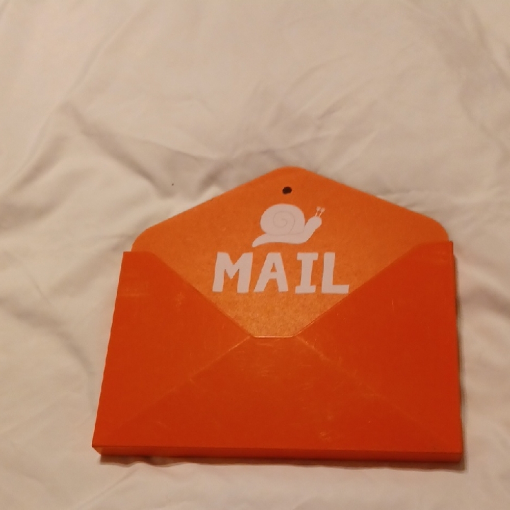 Source Unknown Bright Orange Mail Holder